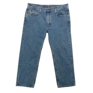 Carhartt B480 LVB Traditional Fit Straight Leg Blue Denim Jeans Mens 40x30